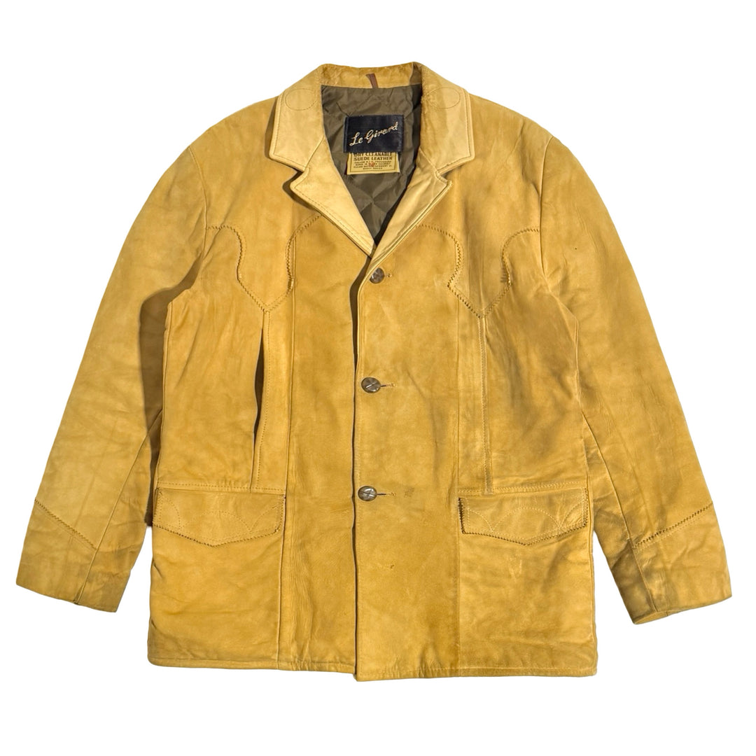 1960’S LE GIRARD MADE IN USA THRASHED WESTERN SUEDE LEATHER JACKET LARGE