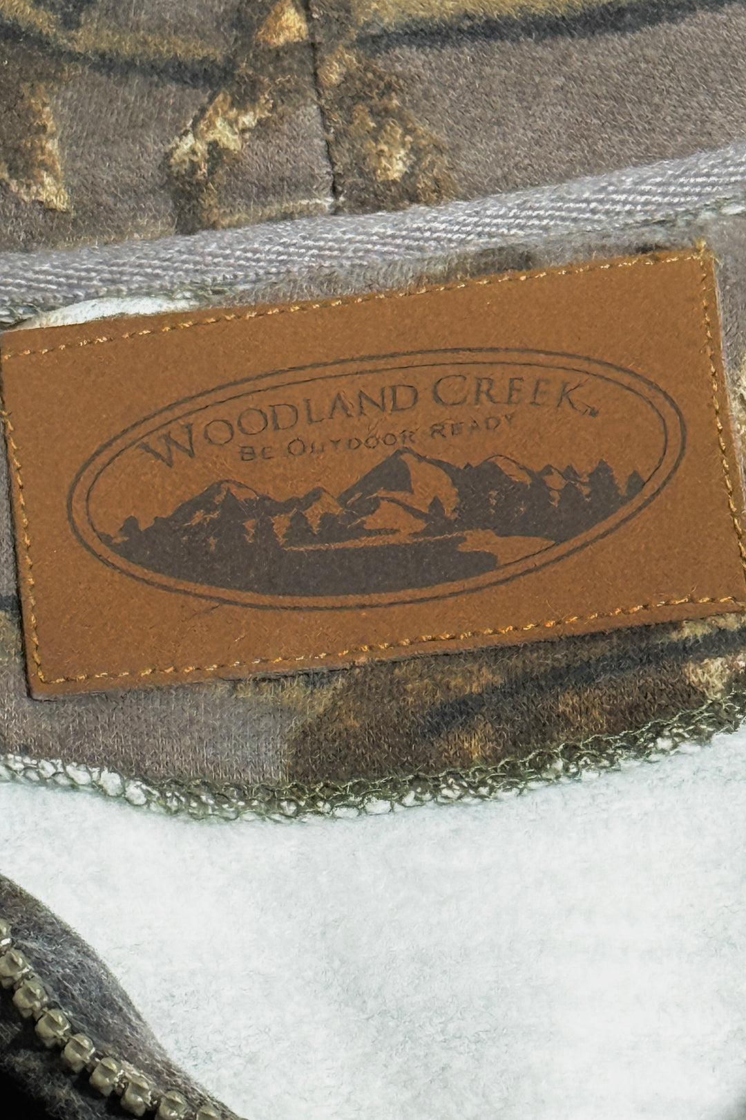 1990’S WOODLAND CREEK HUNTING CAMO ZIP HOODIE SWEATER X-LARGE