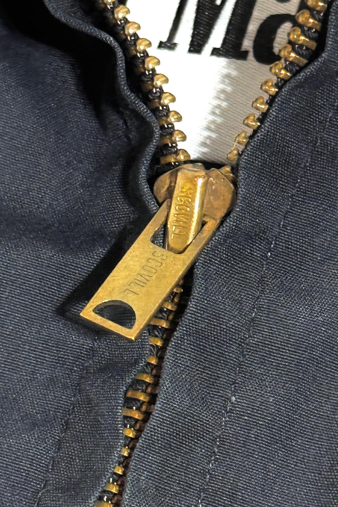 1960’S MASK MERCEDES BENZ RACING MADE IN USA CROPPED LEOPARD PRINT COLLAR GARAGE JACKET LARGE