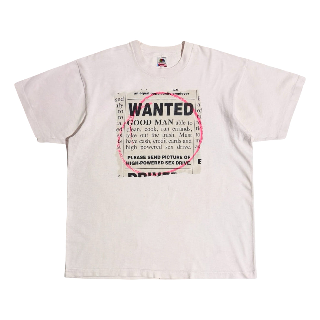 1980’S WANTED: A GOOD MAN MADE IN USA SINGLE STITCH JERSEY S/S T-SHIRT LARGE