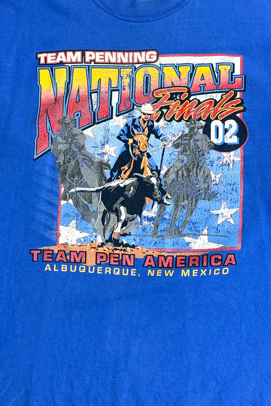 2000’S NATIONAL FINALS RODEO 2002 FADED & THRASHED L/S T-SHIRT LARGE