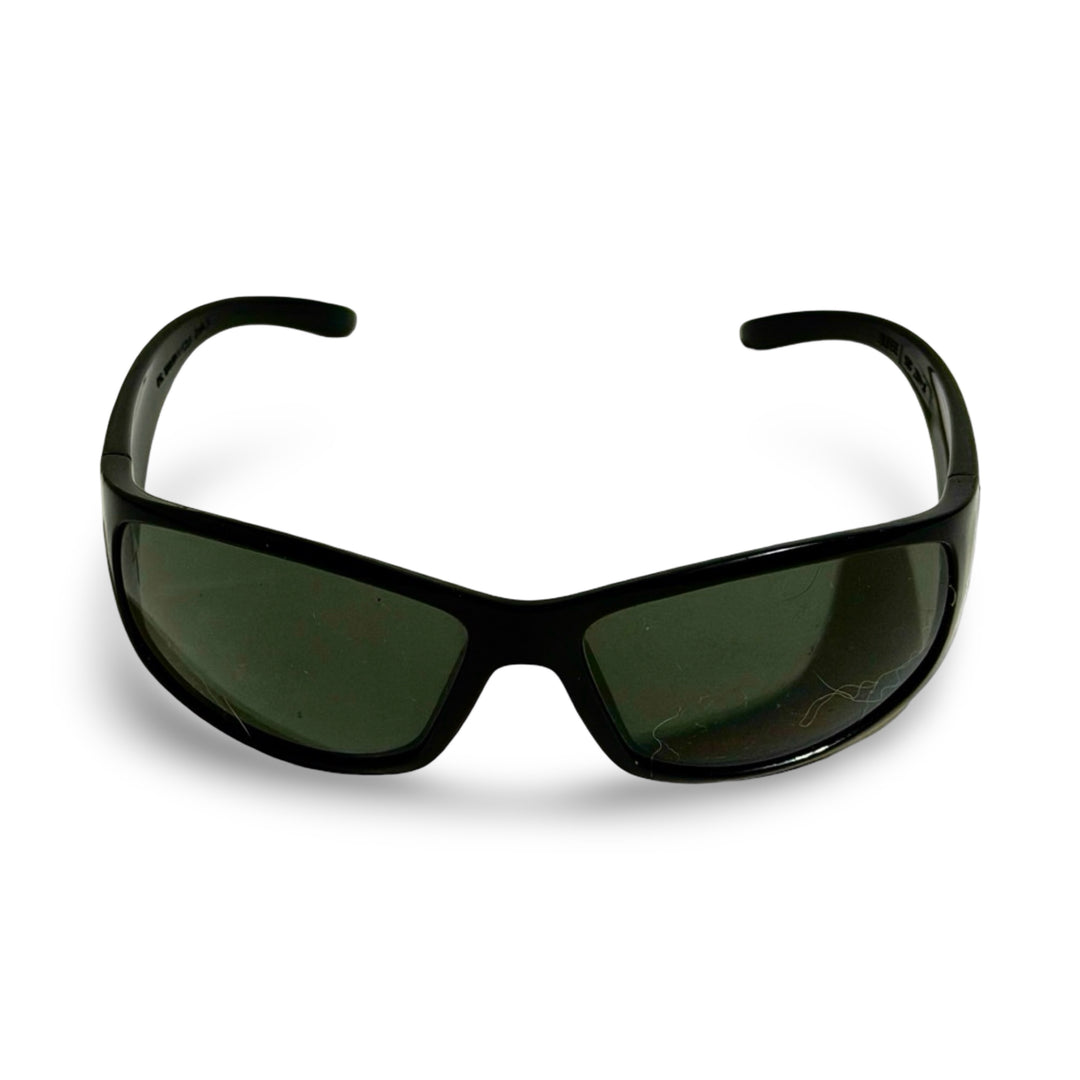 2000’S SMITH &amp; WESSON THICK BLACK ACETATE WRAPAROUND FRAME WITH BLACK LENSE SUNGLASSES