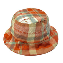 Load image into Gallery viewer, 1970’S ORANGE PLAID MADE IN USA BUCKET HAT
