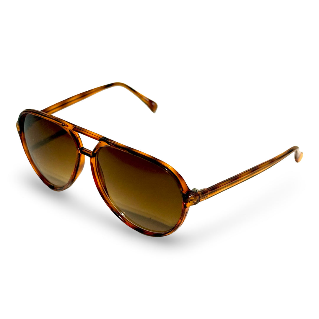 1970’S HONEY TORTOISE SHELL ACETATE HAVANA LENSE AVIATOR SUNGLASSES