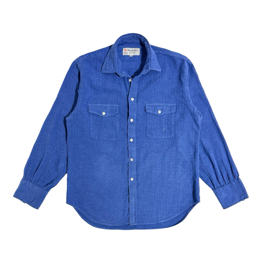 1980’S TURNBULL & ASSER X NEIMAN MARCUS MADE IN ENGLAND HERRINGBONE FLANNEL L/S B.D. SHIRT MEDIUM