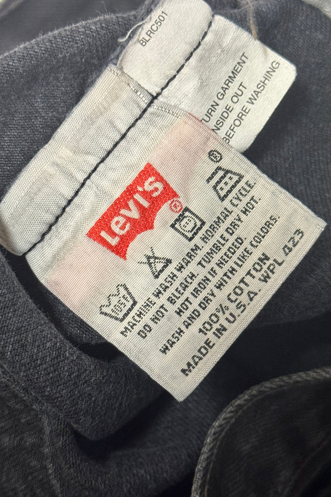1990’S LEVI’S 501 MADE IN USA FADED BLACK DENIM JEANS 28 X 30