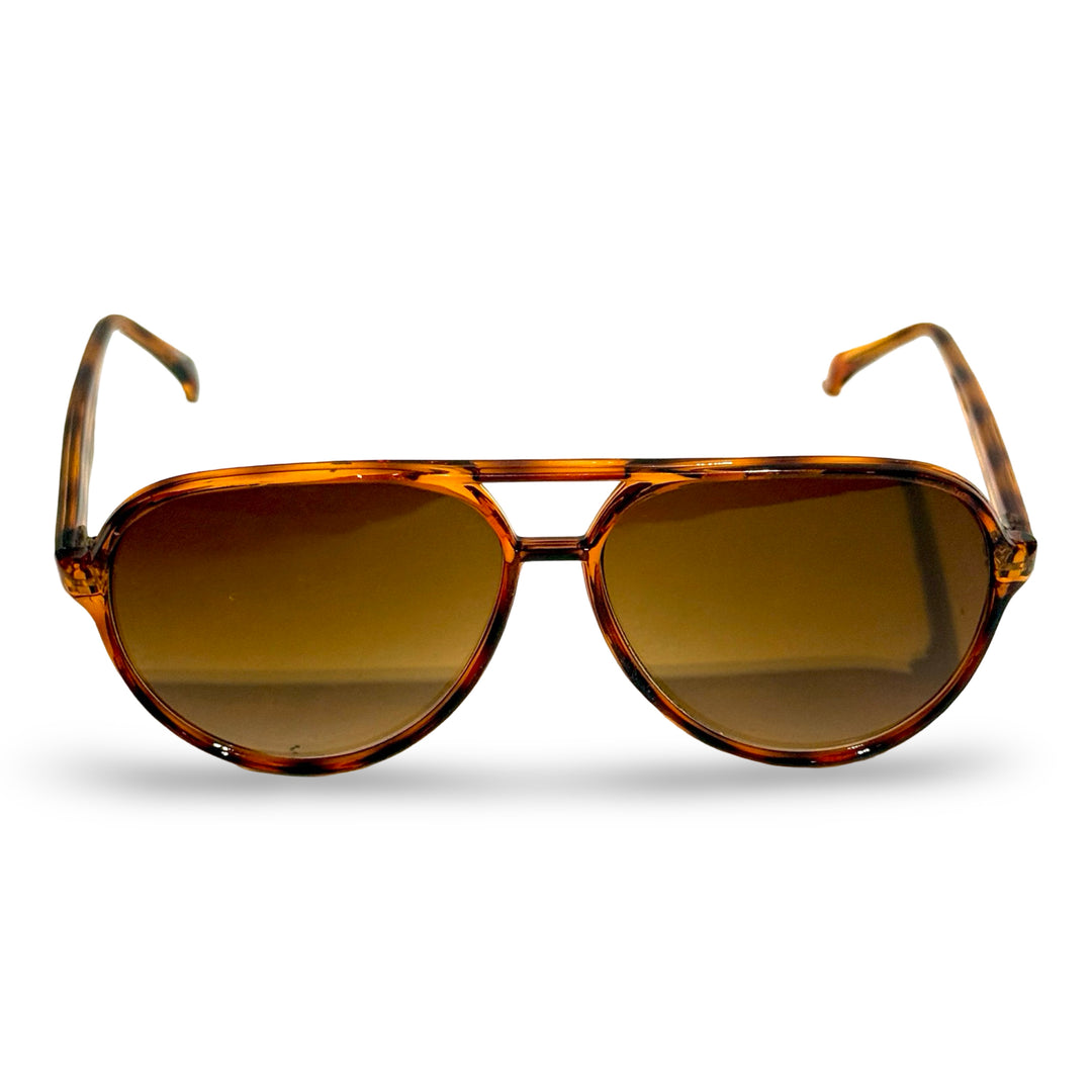 1970’S HONEY TORTOISE SHELL ACETATE HAVANA LENSE AVIATOR SUNGLASSES