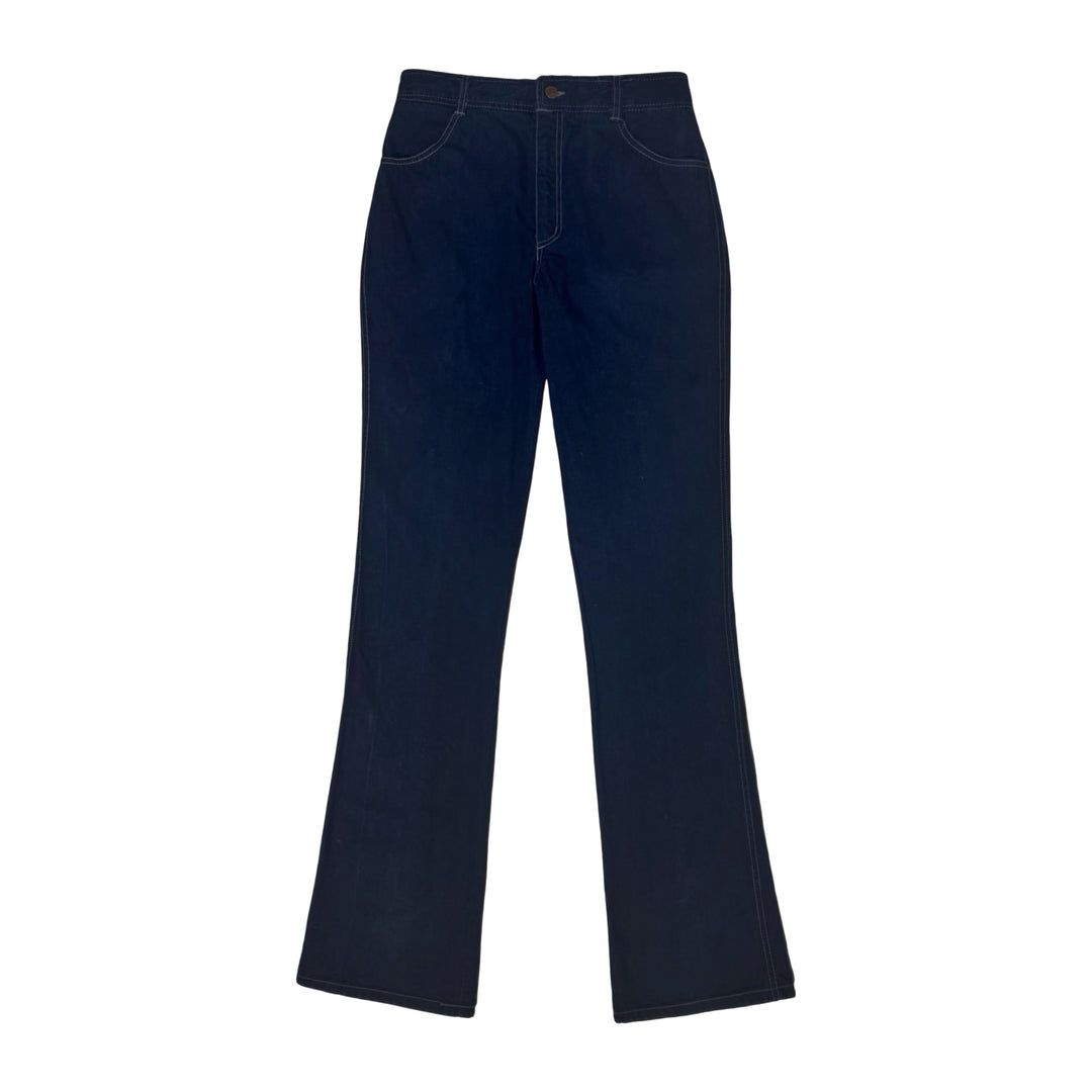 1970’S SISLEY WESTERNWEAR MADE IN FRANCE DARK DENIM HIGH WAISTED BOOTCUT JEANS 30 X 36