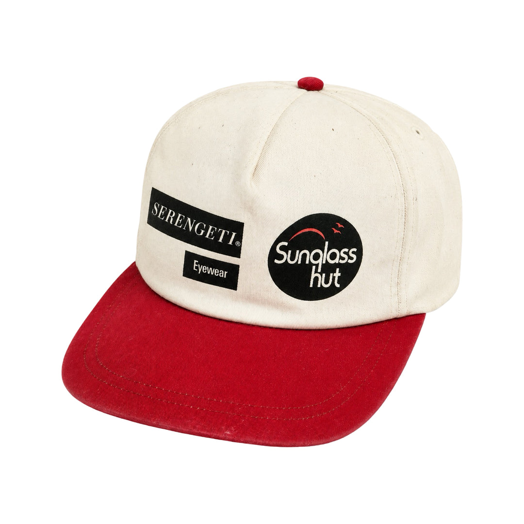 1990’S SERENGETI SUNGLASSES TWO TONE WHITE & RED BASEBALL HAT