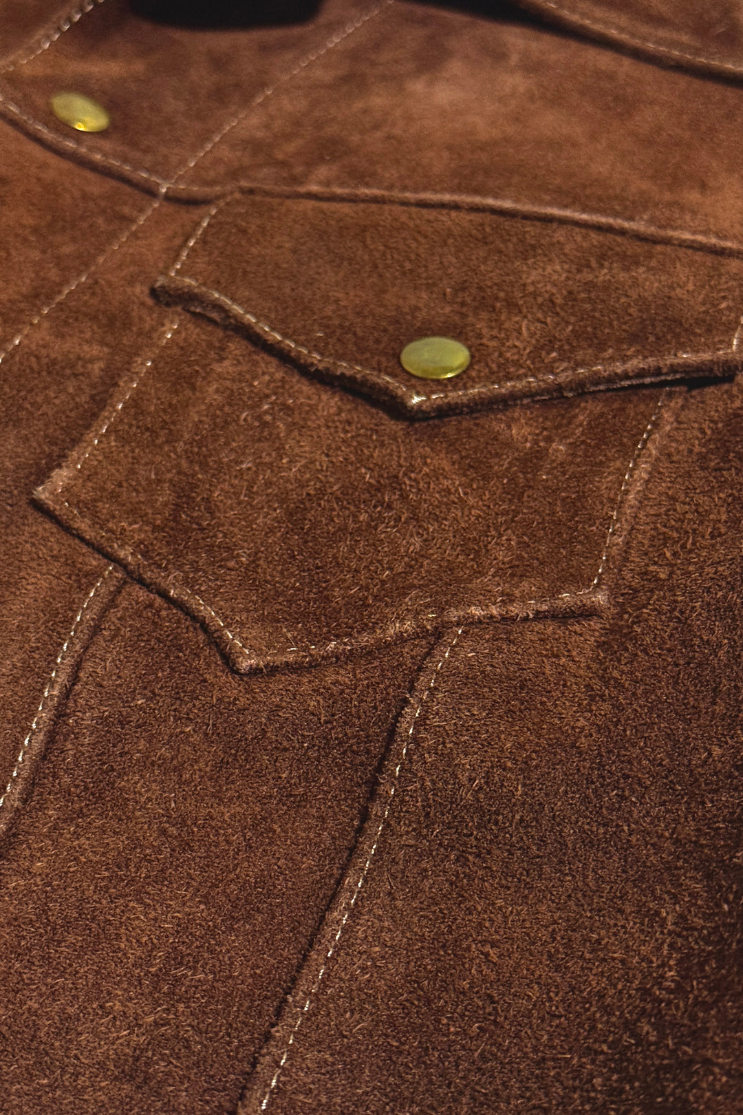 1960’S WESTERN MADE IN JAPAN ROUGH OUT SUEDE LEATHER TRUCKER JACKET LARGE