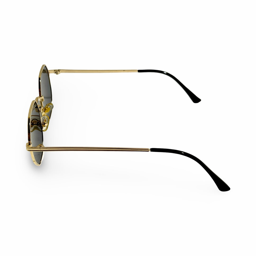 1980’S GOLD FRAME OCTAGON BLACK LENS SUNGLASSES