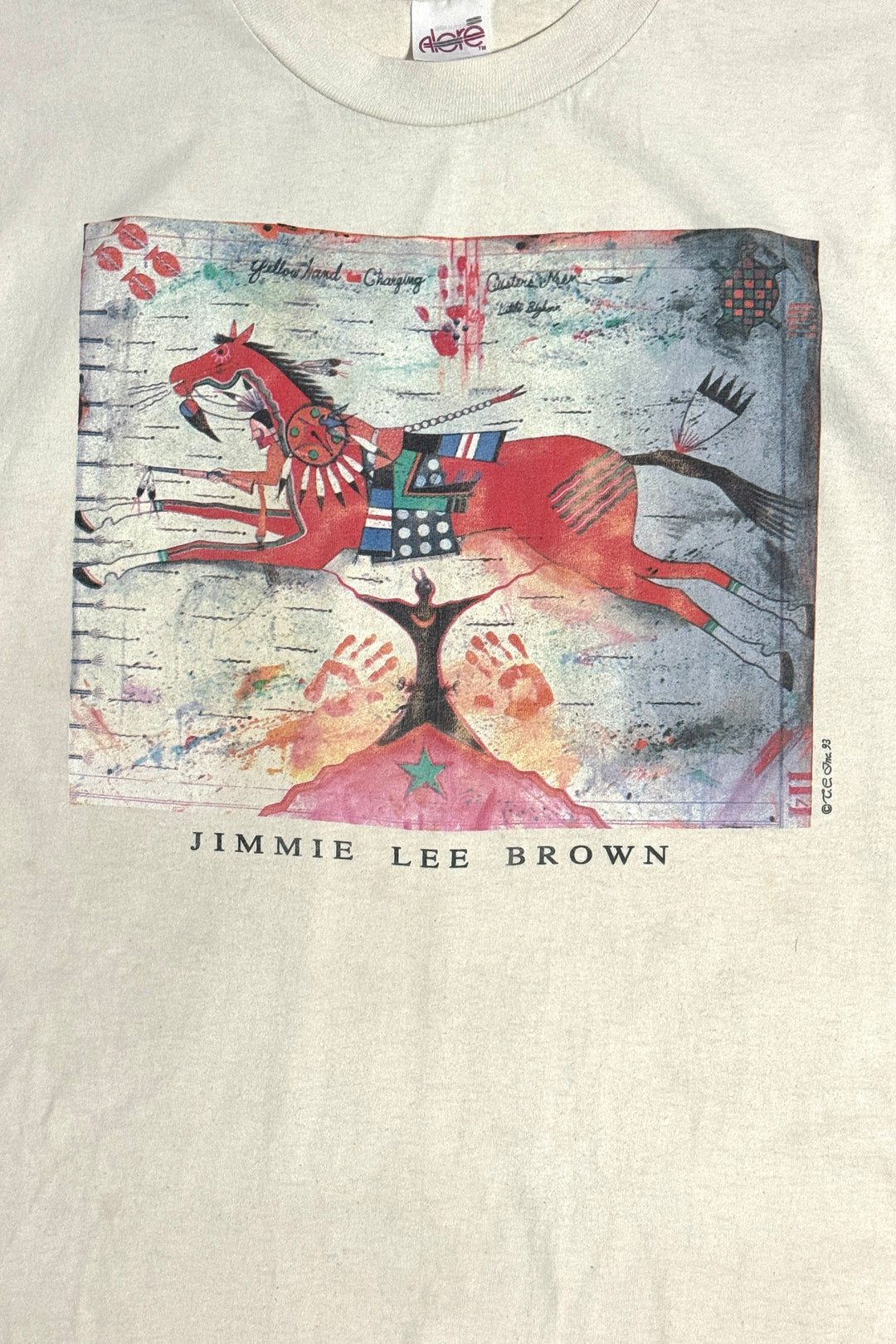 1990’S JIMMIE LEE BROWN MADE IN USA ART PRINT S/S T-SHIRT LARGE