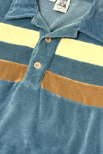 Load image into Gallery viewer, 1970’S KENNINGTON MADE IN JAPAN CROPPED VELOUR STRIPED KNIT L/S B.D. POLO SHIRT SMALL
