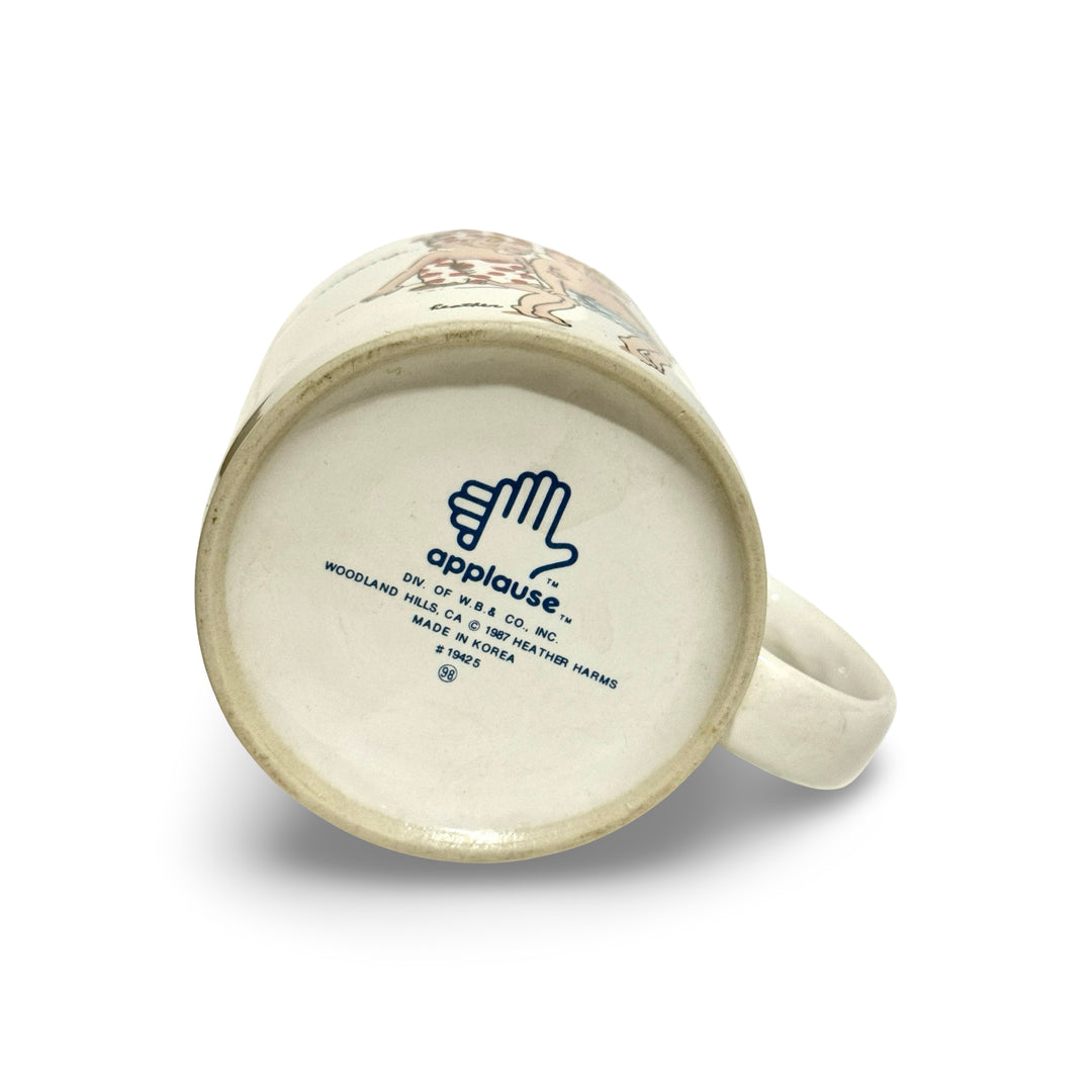 1980’S APPLAUSE “LOVE MEANS SWEATING TOGETHER” CERAMIC COFFEE MUG