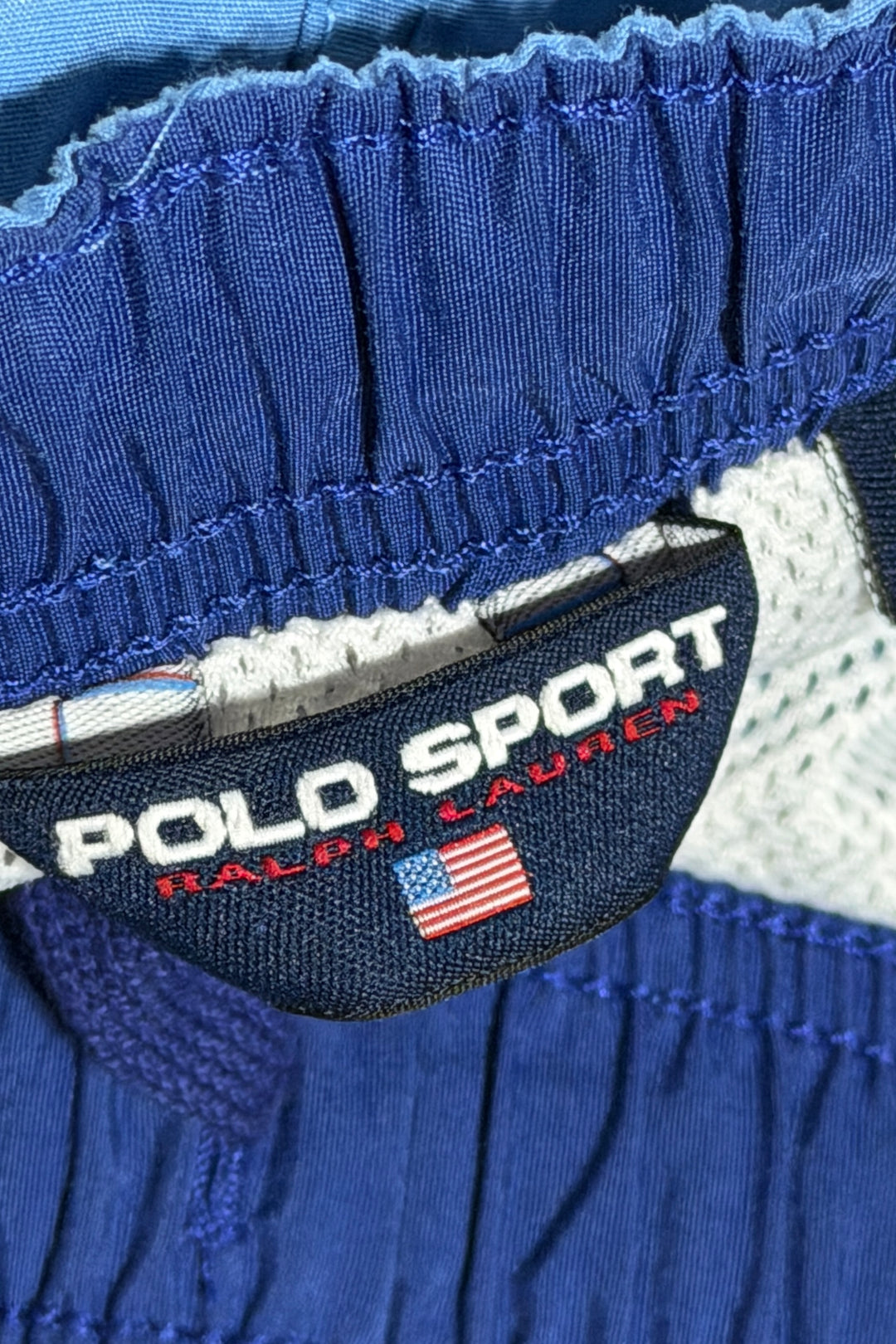 1990’S POLO SPORT RALPH LAUREN AMERICAN FLAG 8” SWIM TRUNKS SHORTS X-LARGE