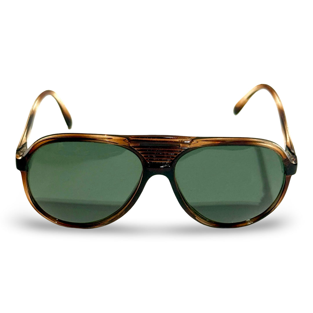 1970’S HAVANA ACETATE SMOKE LENSE AVIATOR SUNGLASSES