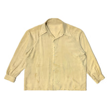 Load image into Gallery viewer, 1950’S RAGLAN SLEEVE MADE IN USA THRASHED SELVEDGE SLUB WEAVE SILK L/S B.D. SHIRT XX-LARGE
