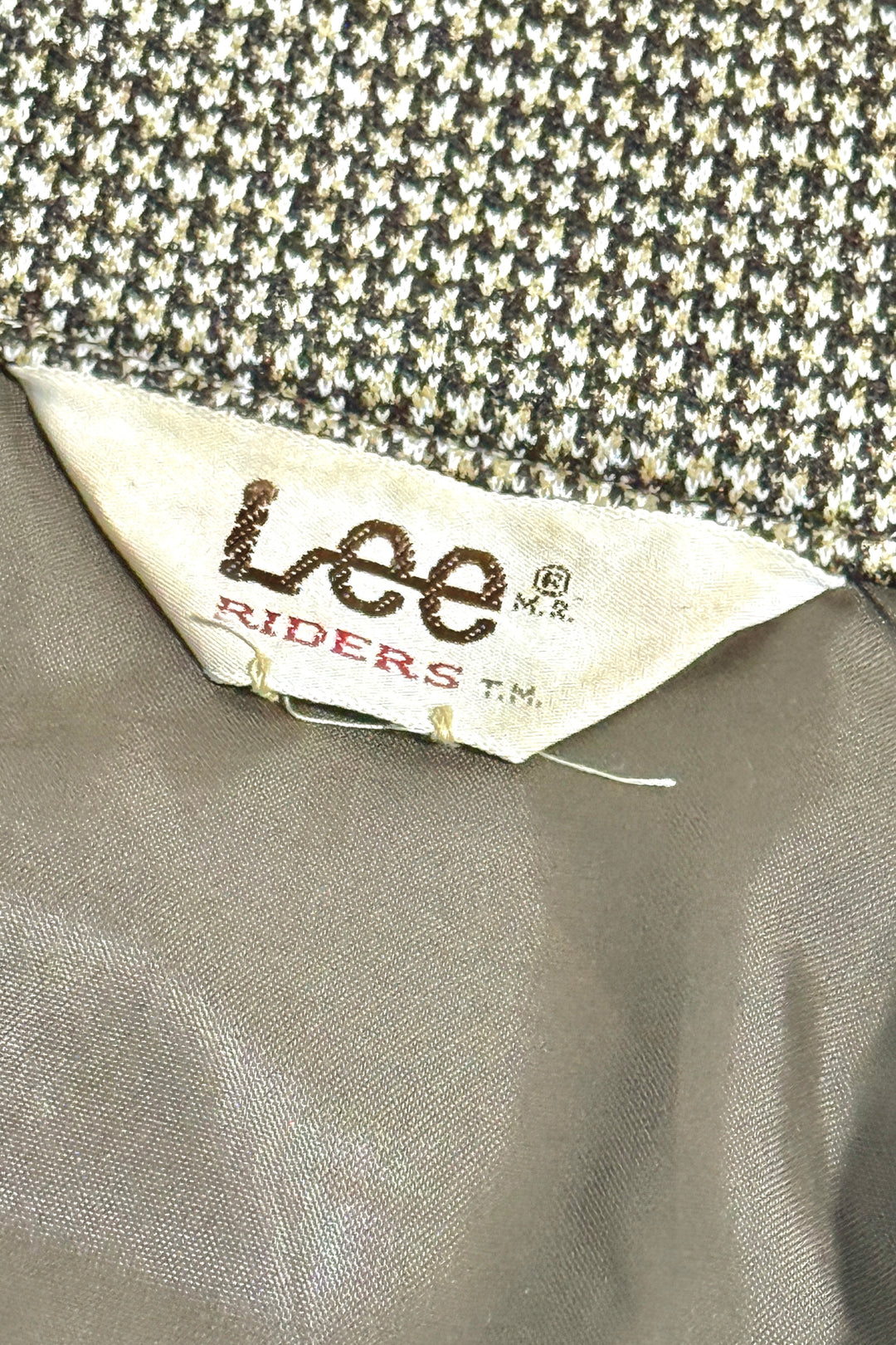 1960’S LEE RIDERS MADE IN USA CROPPED HOUNDSTOOTH WESTERN PEARL SNAP TRUCKER JACKET X-LARGE
