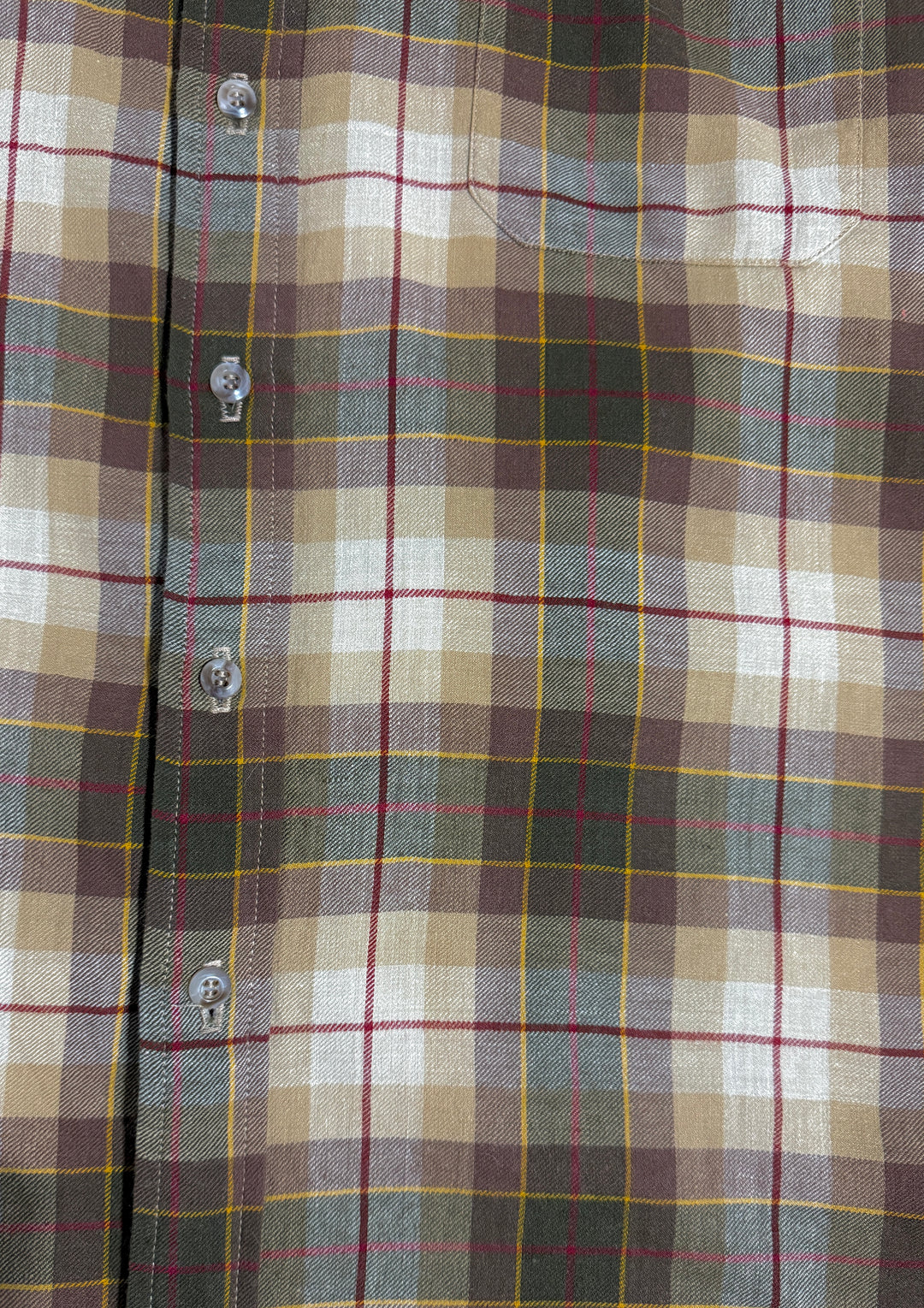 1960’S VIYELLA MADE IN SCOTLAND PLAID WOOL BLEND L/S B.D. SHIRT LARGE