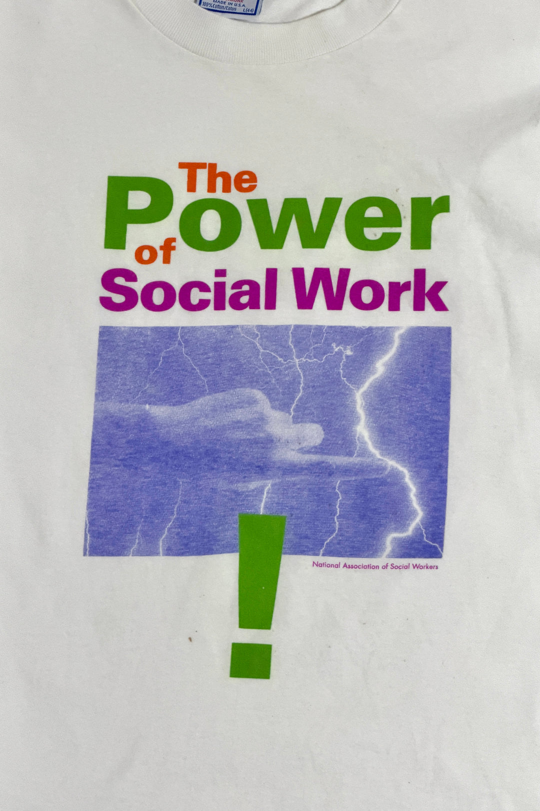 1990’S THE POWER OF SOCIAL WORK MADE IN USA SINGLE STITCH S/S T-SHIRT LARGE