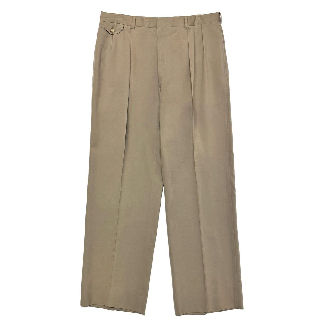 1990’S POLO RALPH LAUREN MADE IN USA PLEATED LINEN TROUSERS 34 X 30