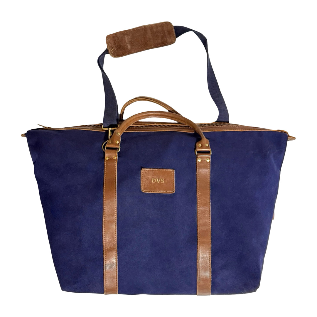 1990’S LEATHER & HEAVY CANVAS MADE IN USA WEEKENDER DUFFLE BAG