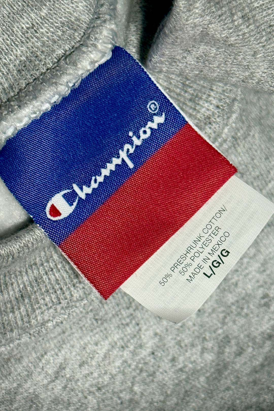 2000’S DEADSTOCK CHAMPION MARLED GRAY FLEECE CREWNECK SWEATER LARGE