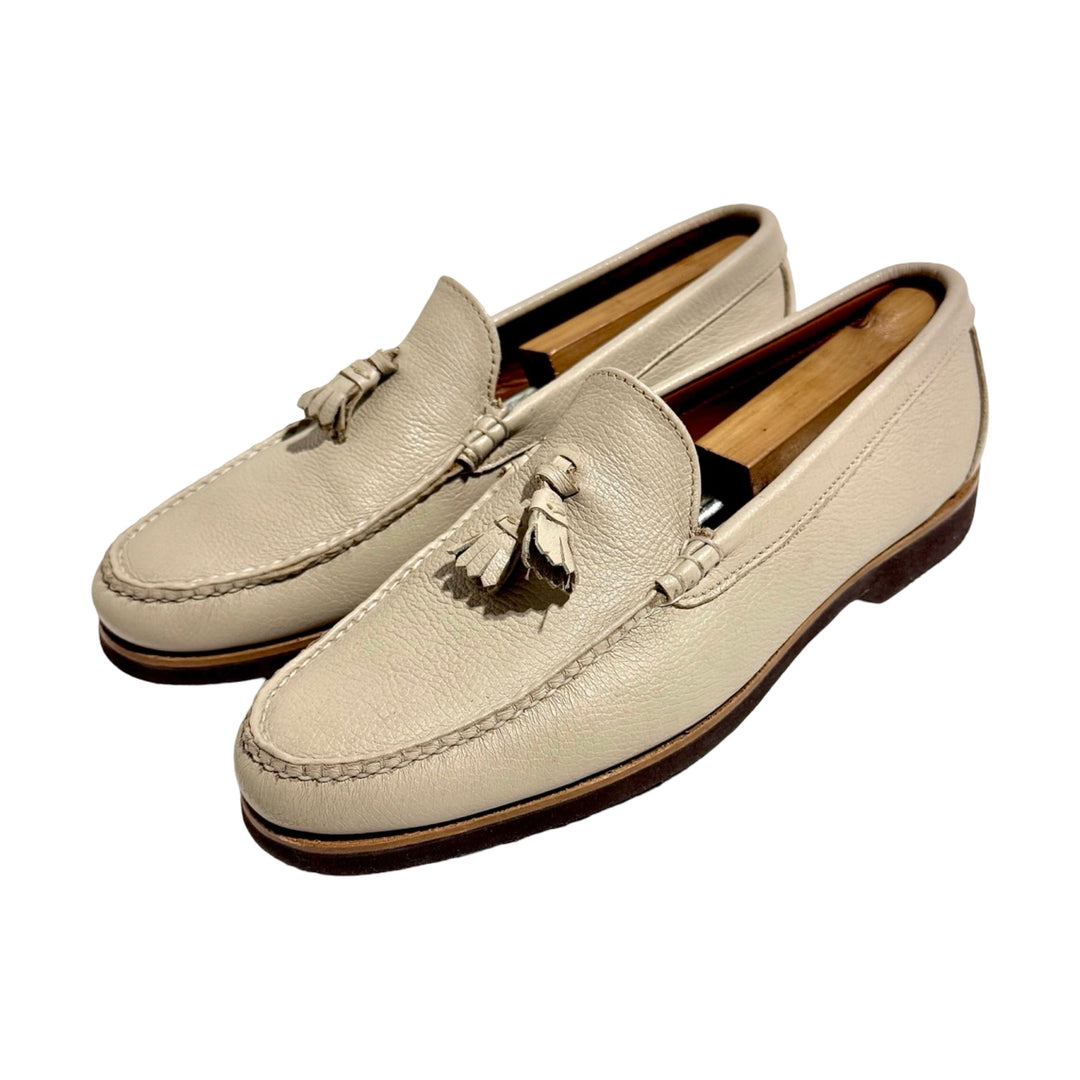 1980’S DEADSTOCK MAUS &amp; HOFFMAN MADE IN USA NAPPA LEATHER TASSLE LOAFERS 11