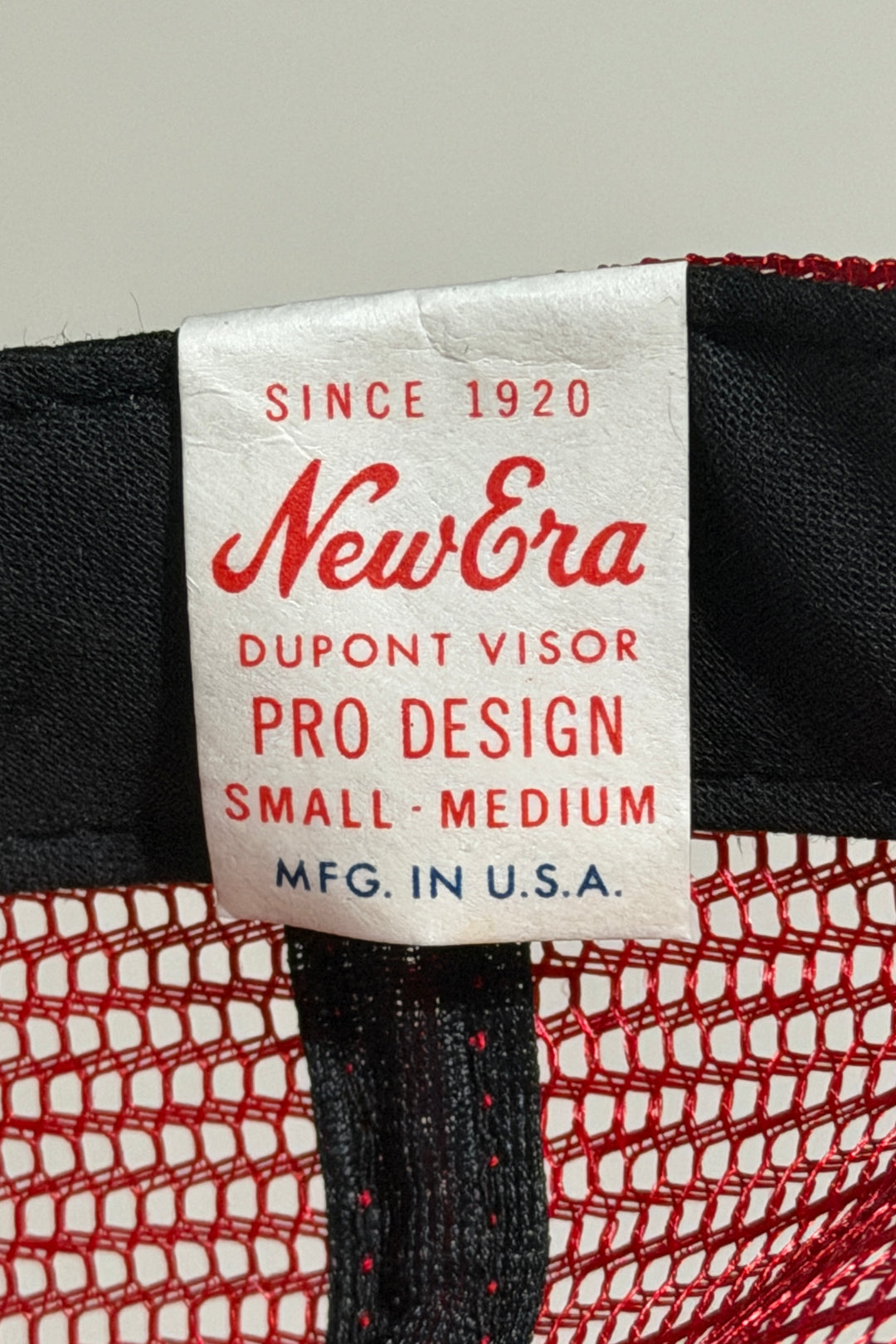 1970’S DEADSTOCK NEW ERA MADE IN USA FOAM &amp; MESH WHITE / RED TRUCKER HAT