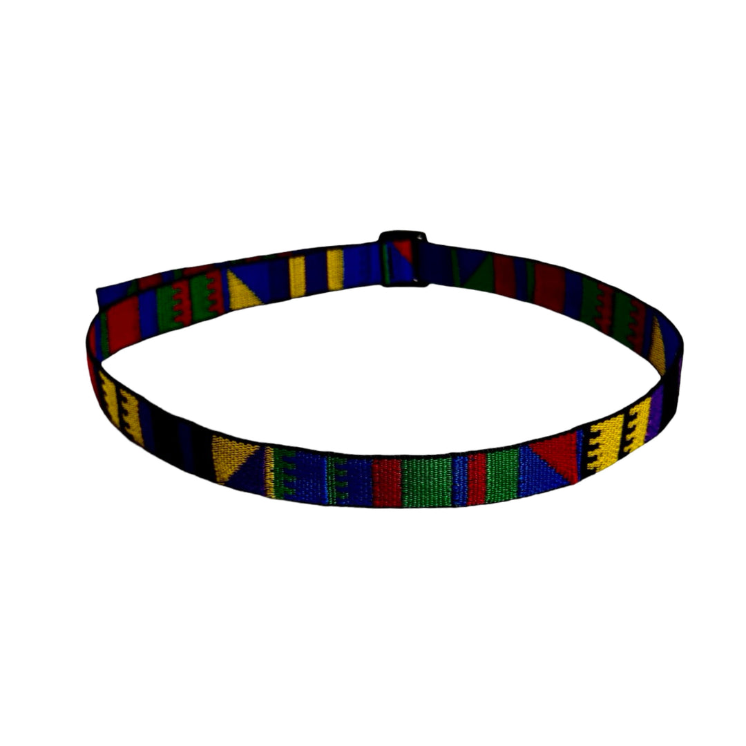 1980’S BISON DESIGNS MADE IN USA TRIBAL GEOMETRY HIKING BELT MEDIUM