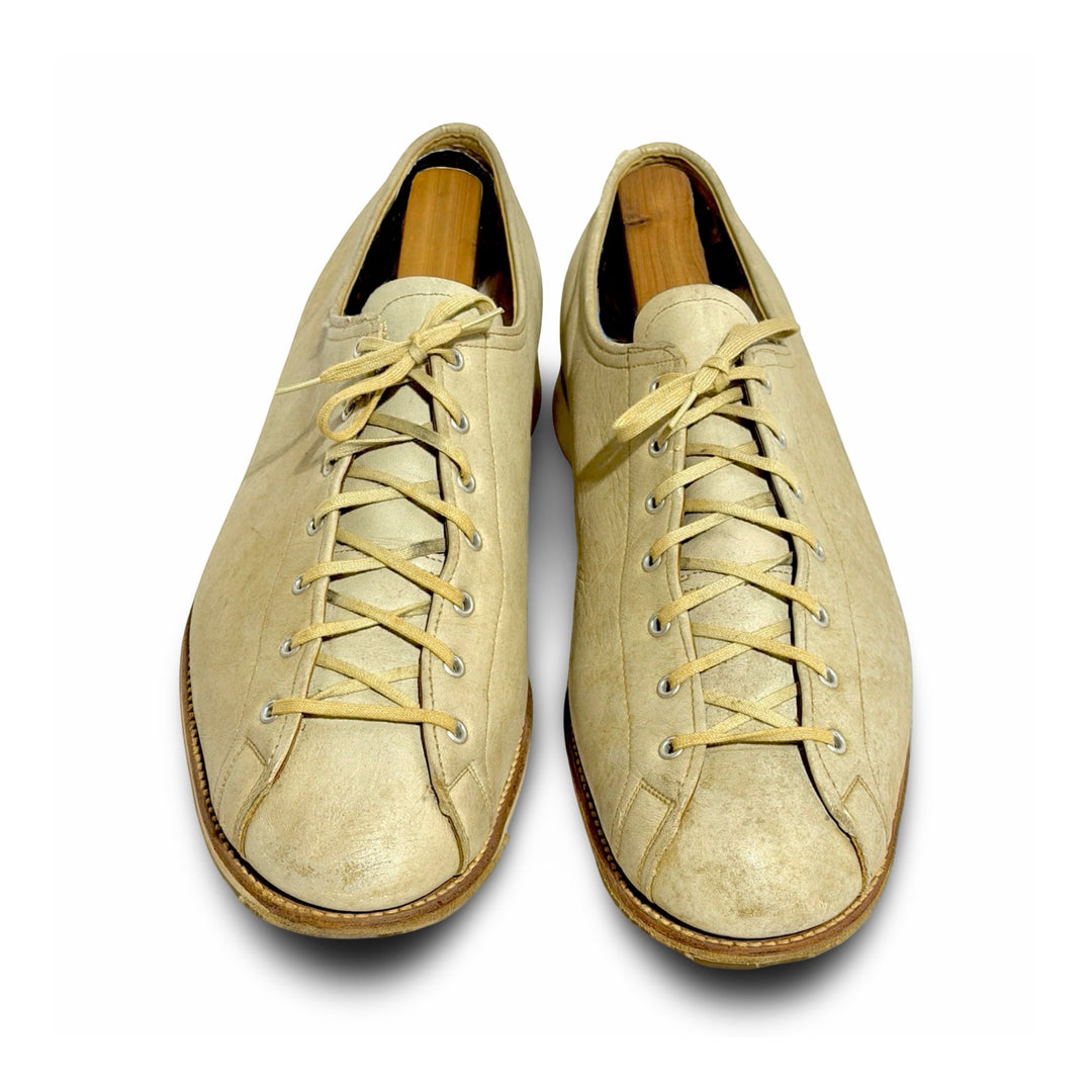 1940’S KING PIN BY KING SIZE MADE IN USA FADED LEATHER BOWLING SHOES 12