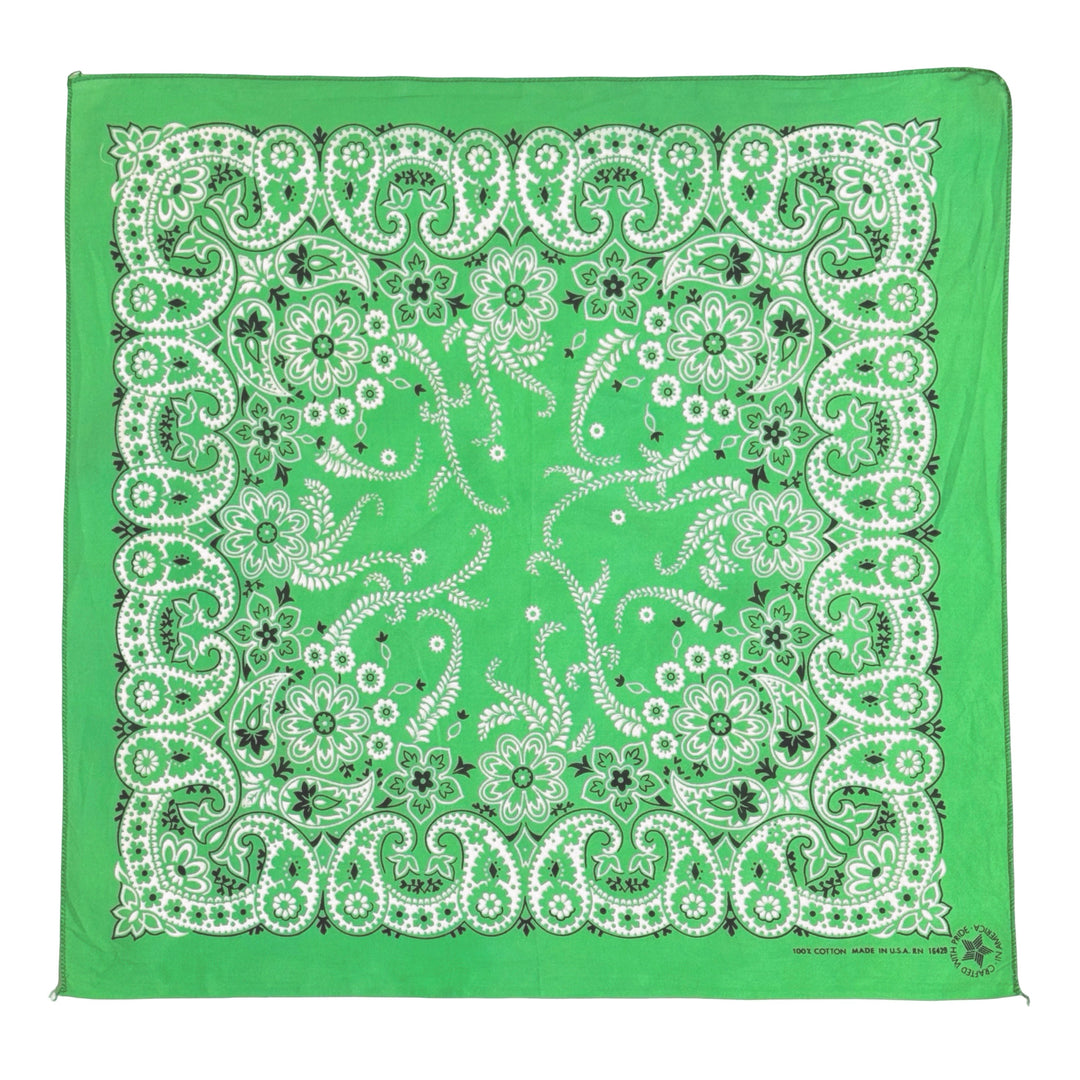 1980’S BROOKLYN HANDKERCHIEF CO MADE IN USA COLORFAST SELVEDGE BANDANA