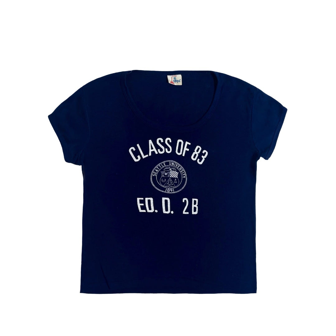 CLASS OF 1983 “I’M GETTING THE 3RD DEGREE” COLLEGIATE NAVY BLUE SHIRT LARGE