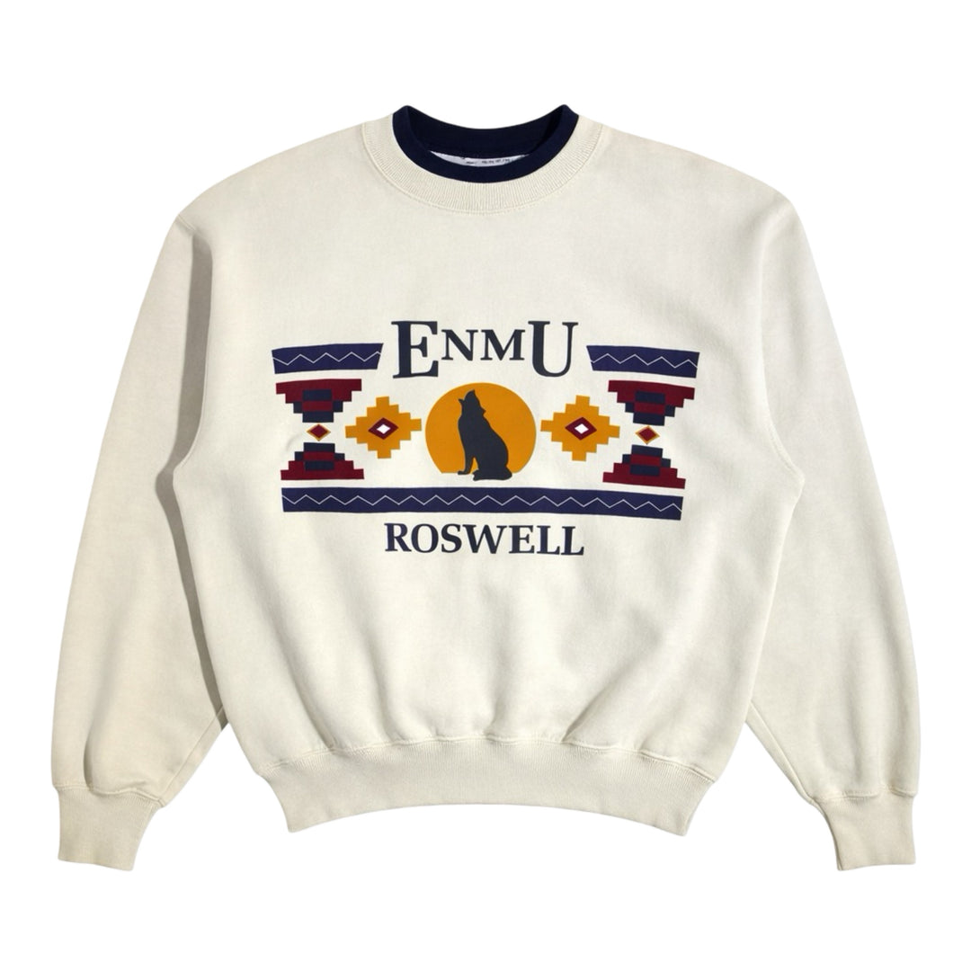 1990’S ENMU ROSWELL MADE IN USA SOUTHWESTERN PRINT FLEECE SWEATER X-LARGE