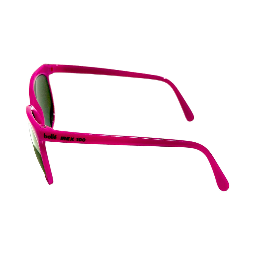 1980’S BOLLÉ MADE IN FRANCE PINK ACETATE IREX 100 MIRRORED LENSE SUNGLASSES