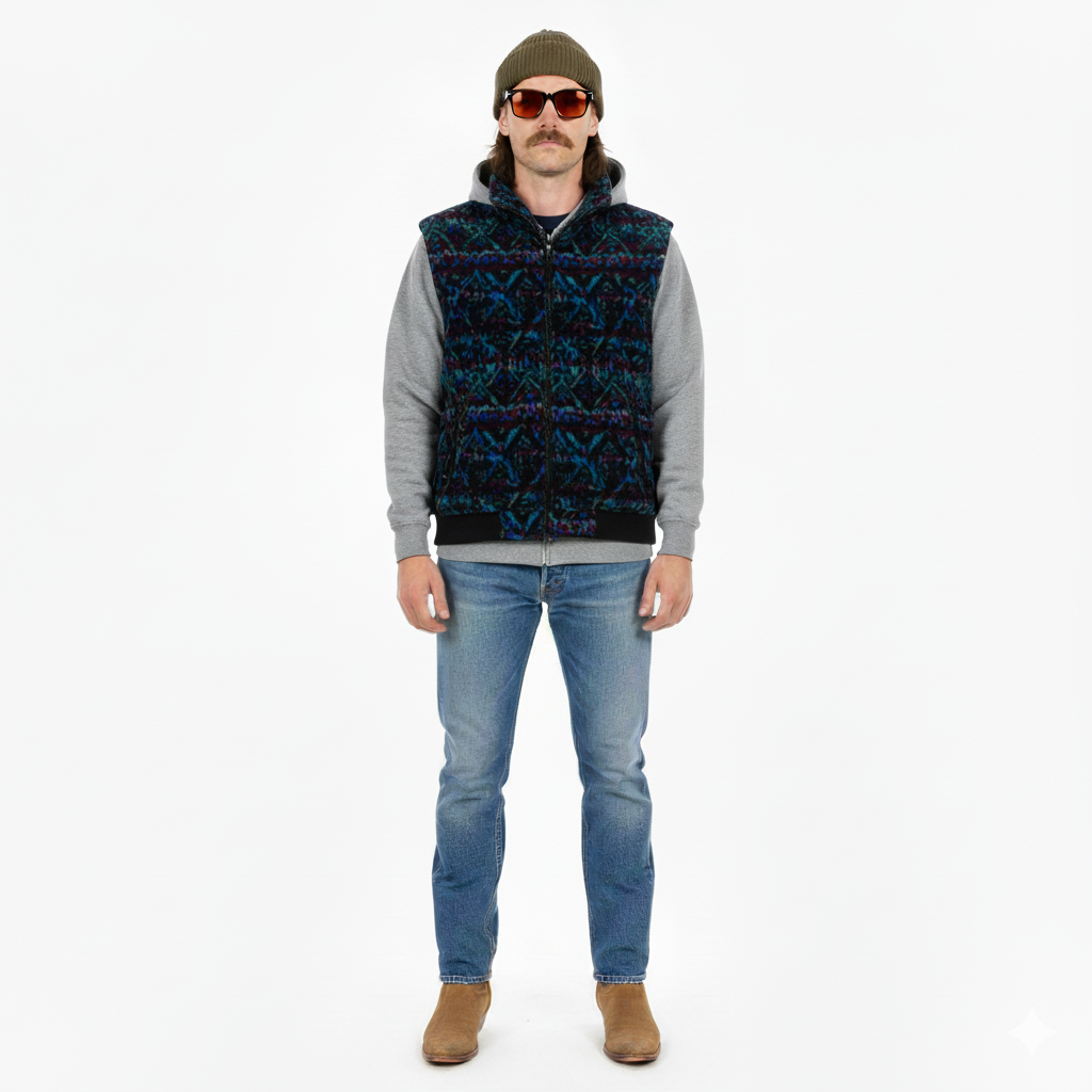 1990’S COLUMBIA SHERPA FLEECE REVERSIBLE HIKING VEST JACKET LARGE