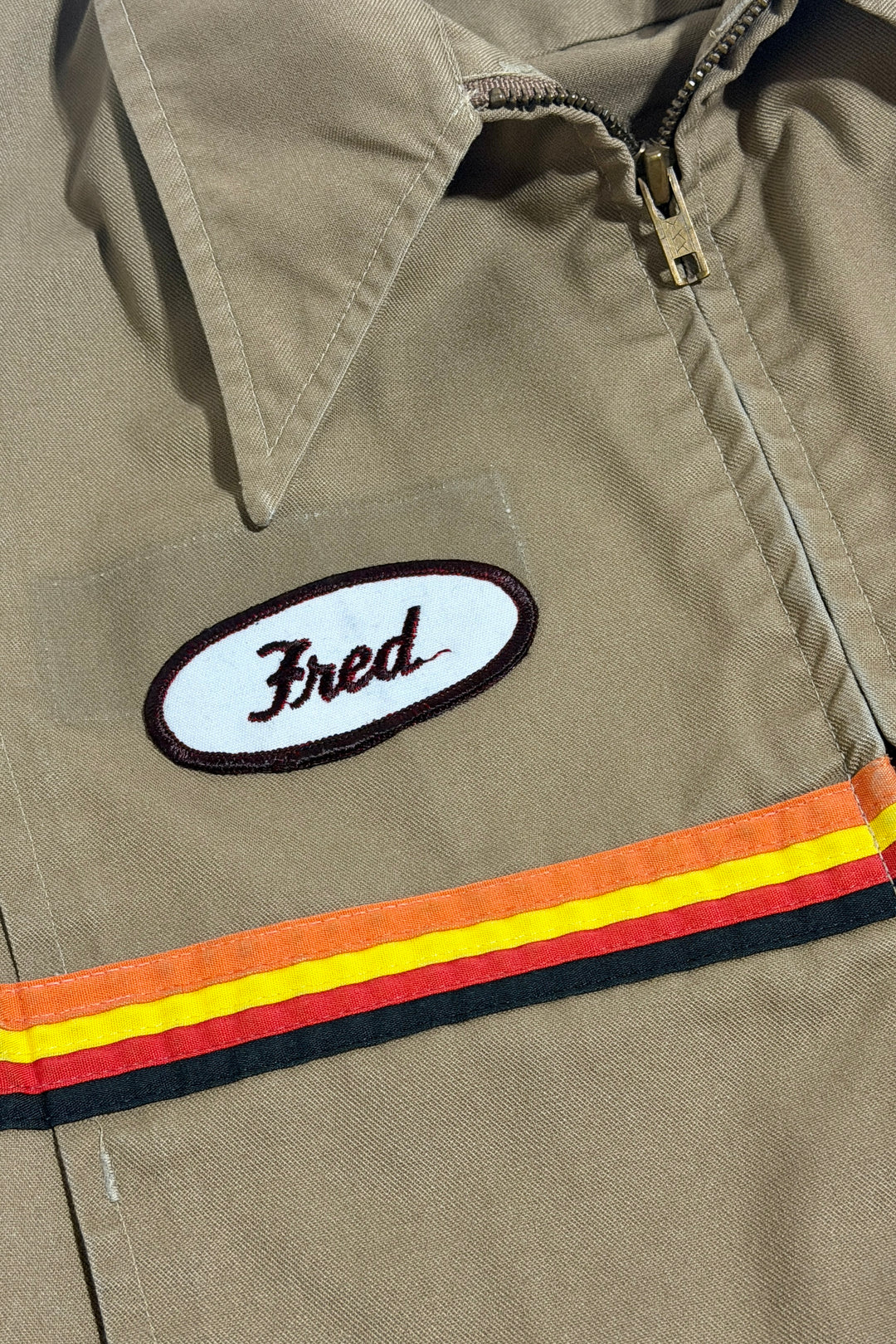 Fred name patch and zipper