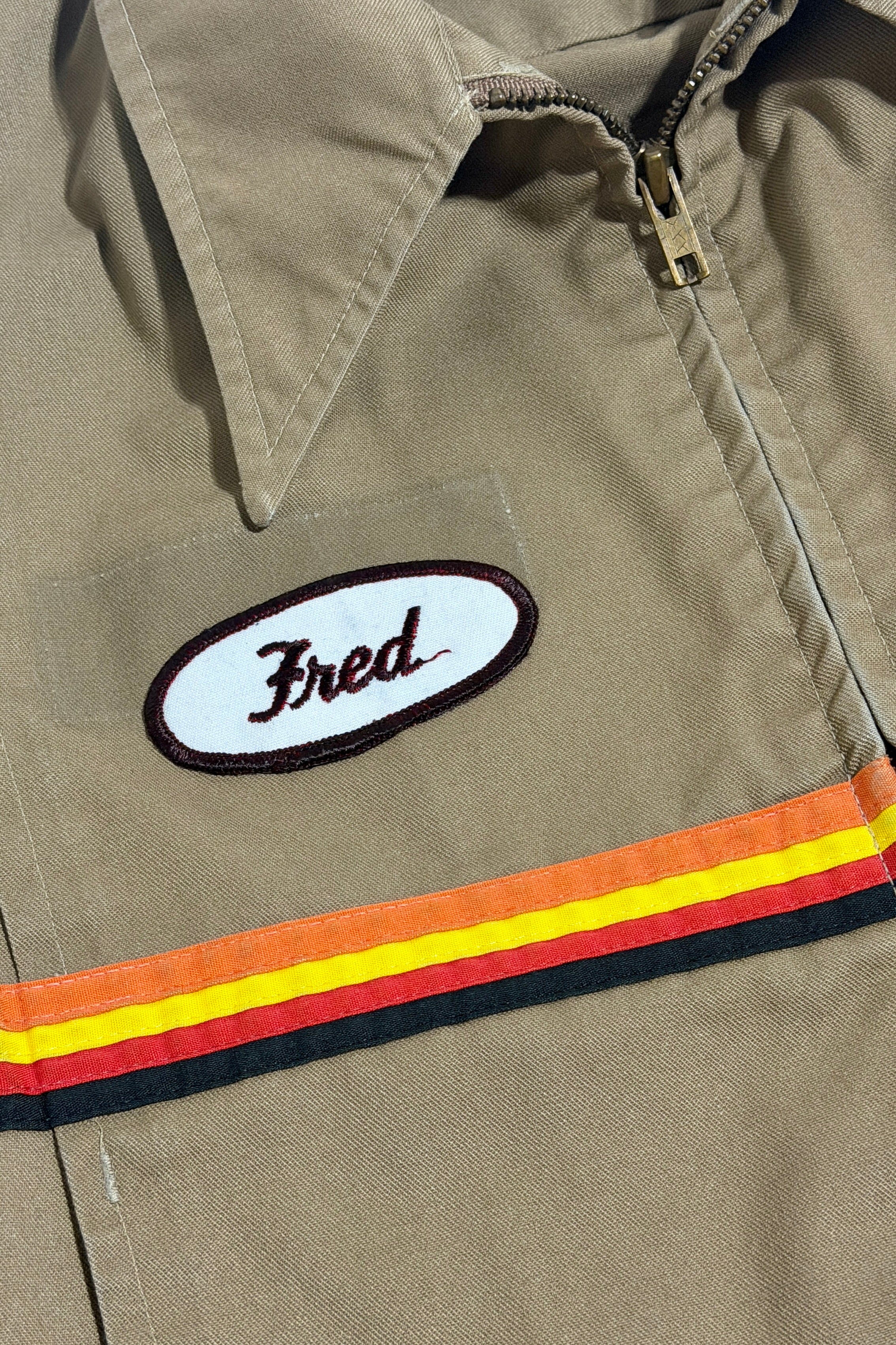 Fred name patch and zipper