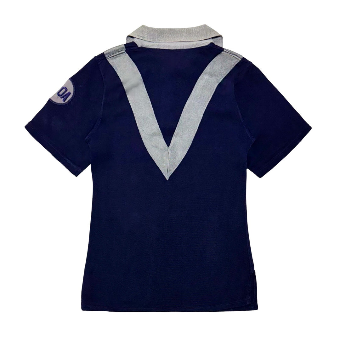 1930’S HOLTS SPORTING GOODS BLUE ZIP UP DURENE POLO SMALL