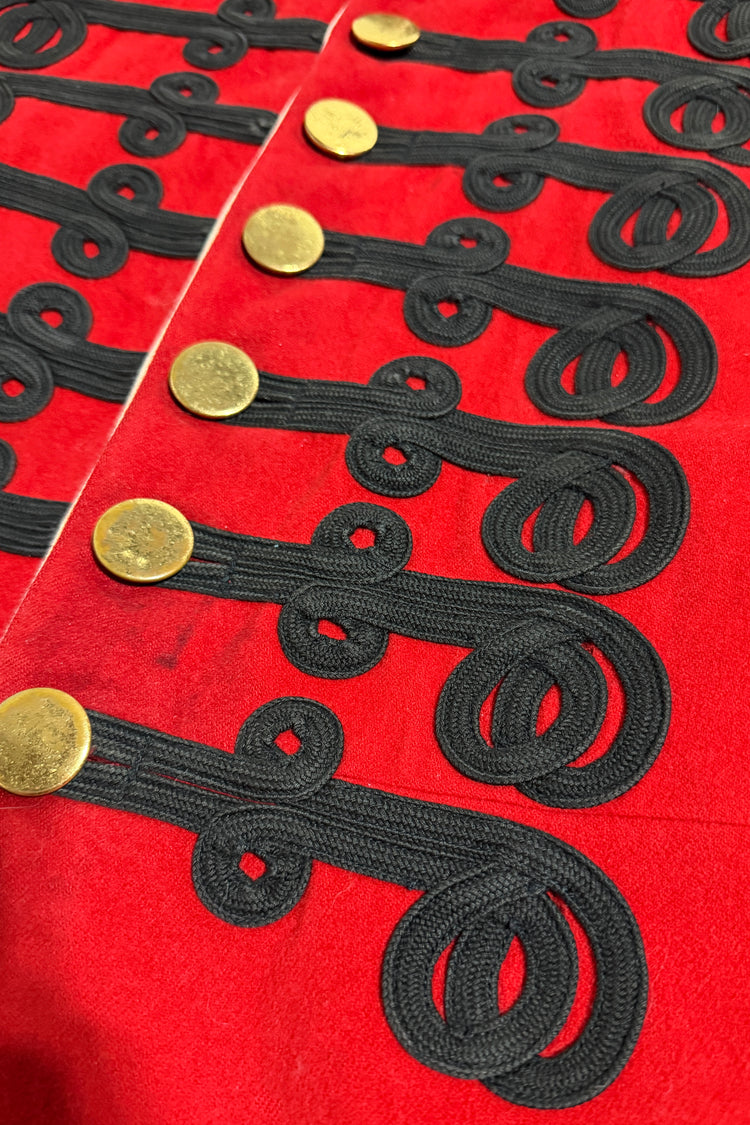 Black mohair Austrian knot braid detail