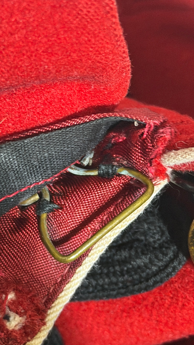 Hook and eye closure detail