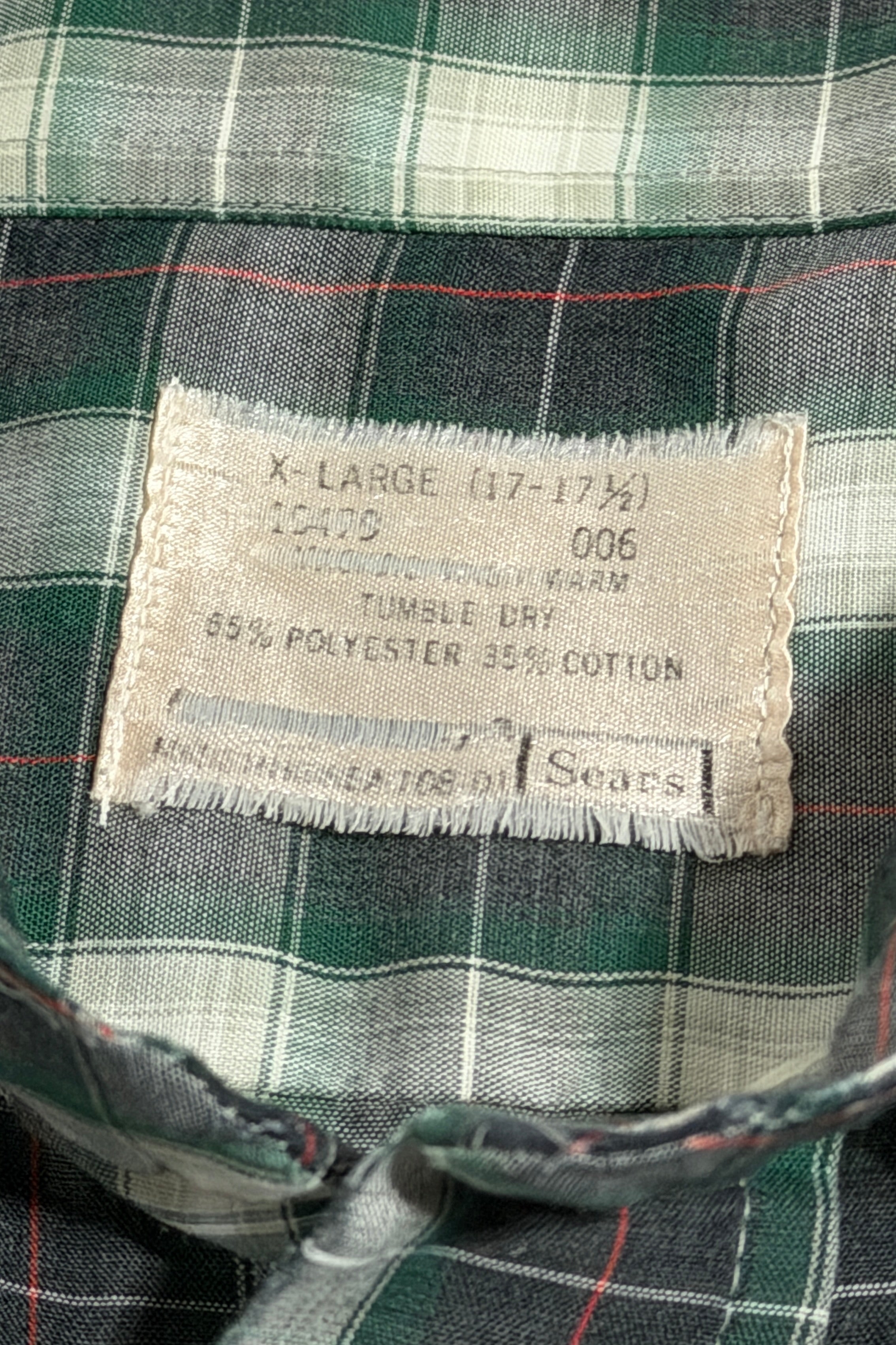 Sears tag detail X-Large 17-17.5