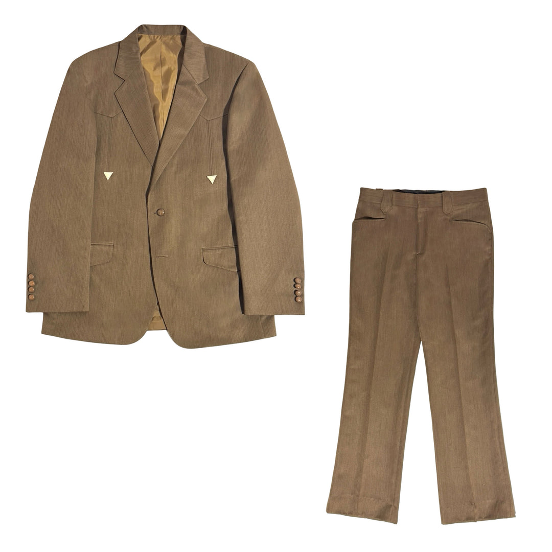 1990’S CUSTOM MADE IN USA LEATHER ACCENTED WESTERN SUIT 42R