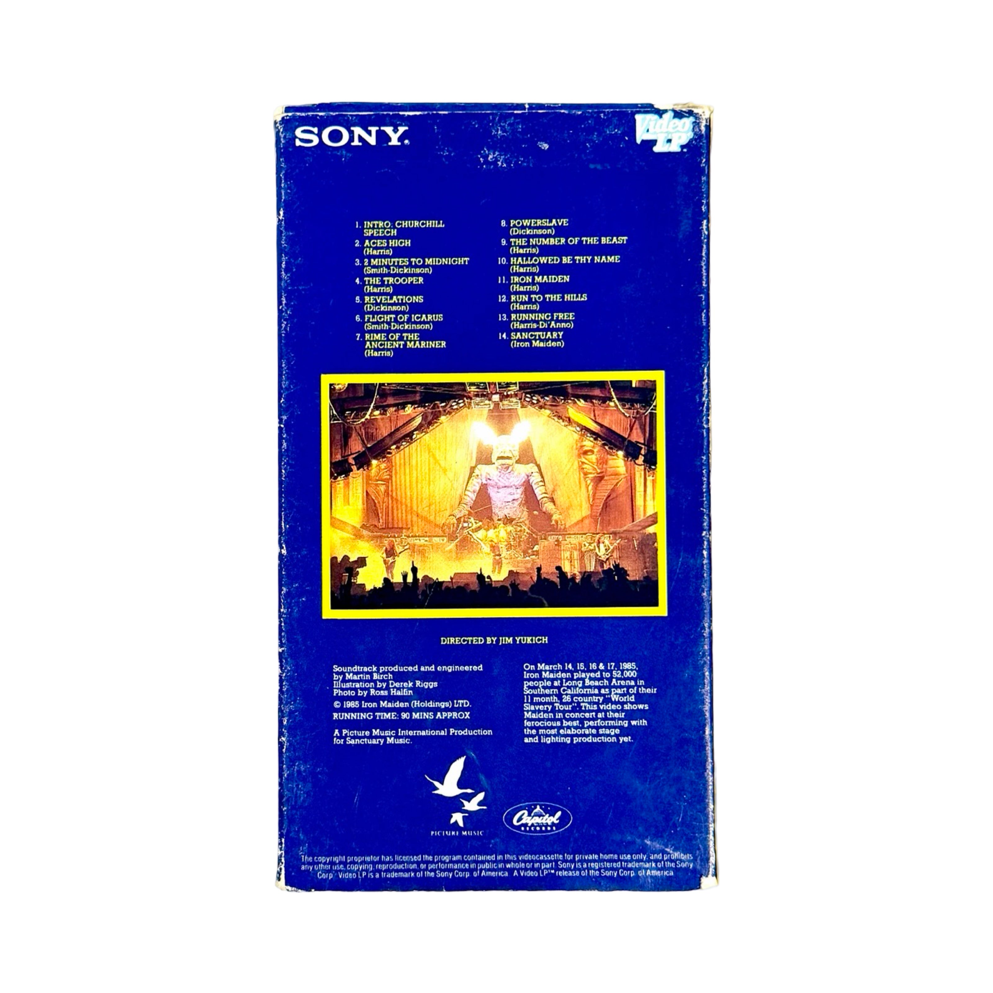 Iron Maiden Live After Death VHS back cover