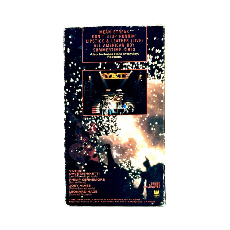 Y&T Summertime Girls VHS back cover