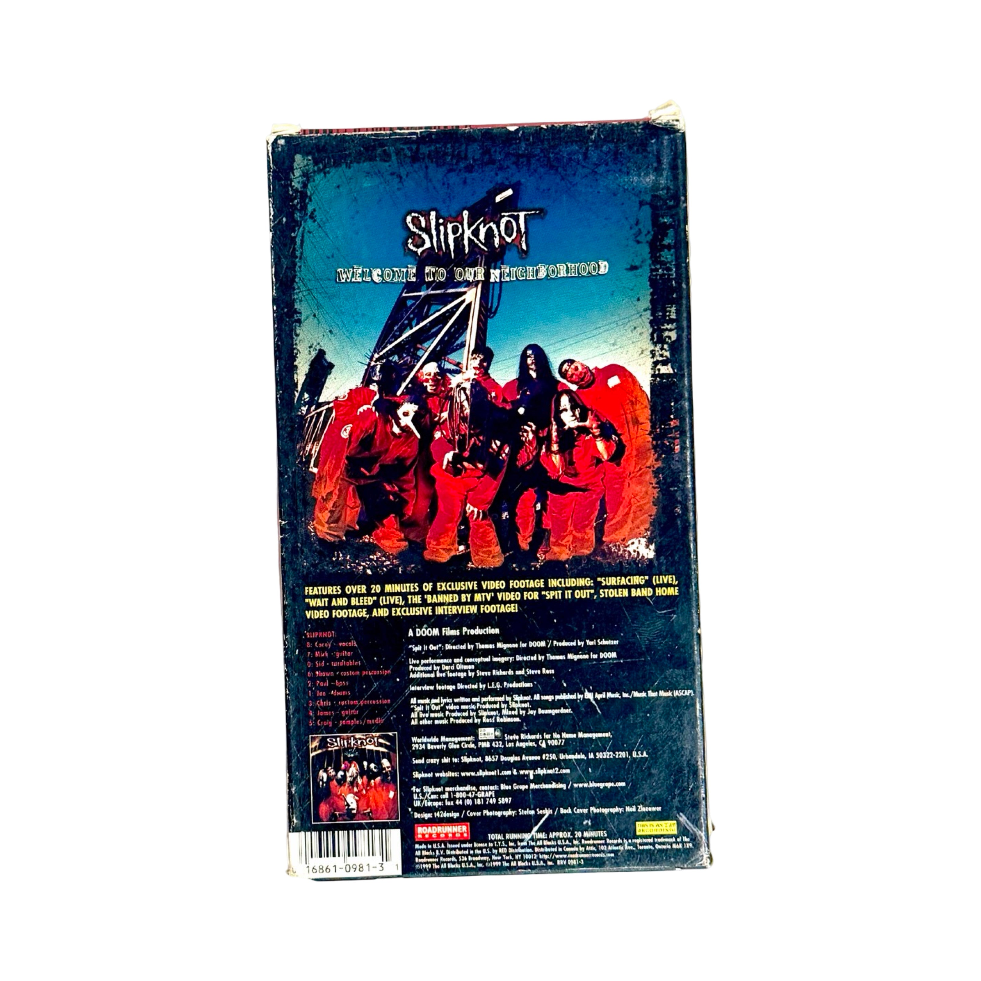 Slipknot Welcome to Our Neighborhood VHS back cover