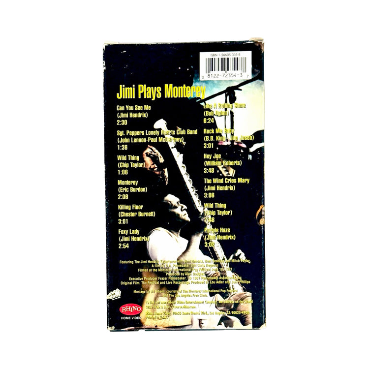Jimi Plays Monterey VHS back cover