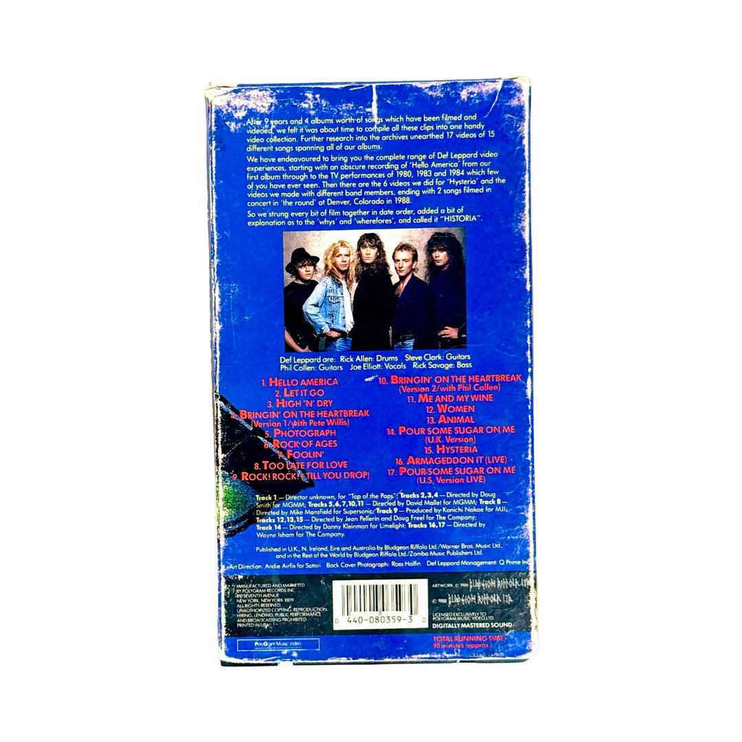 Def Leppard Historia VHS back cover