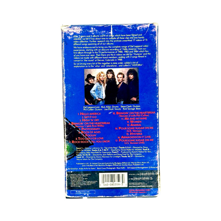 Def Leppard Historia VHS back cover