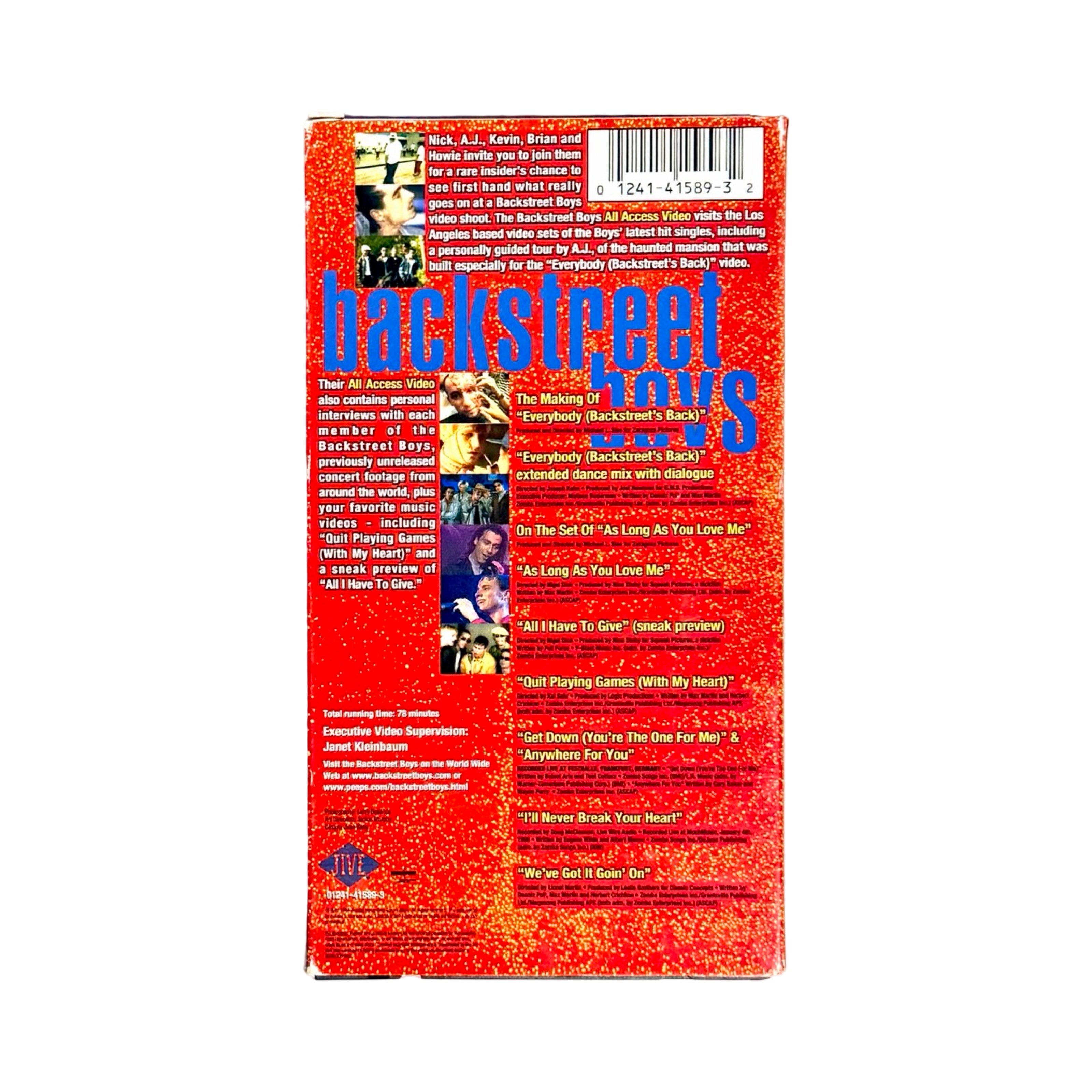Backstreet Boys All Access Video VHS back cover